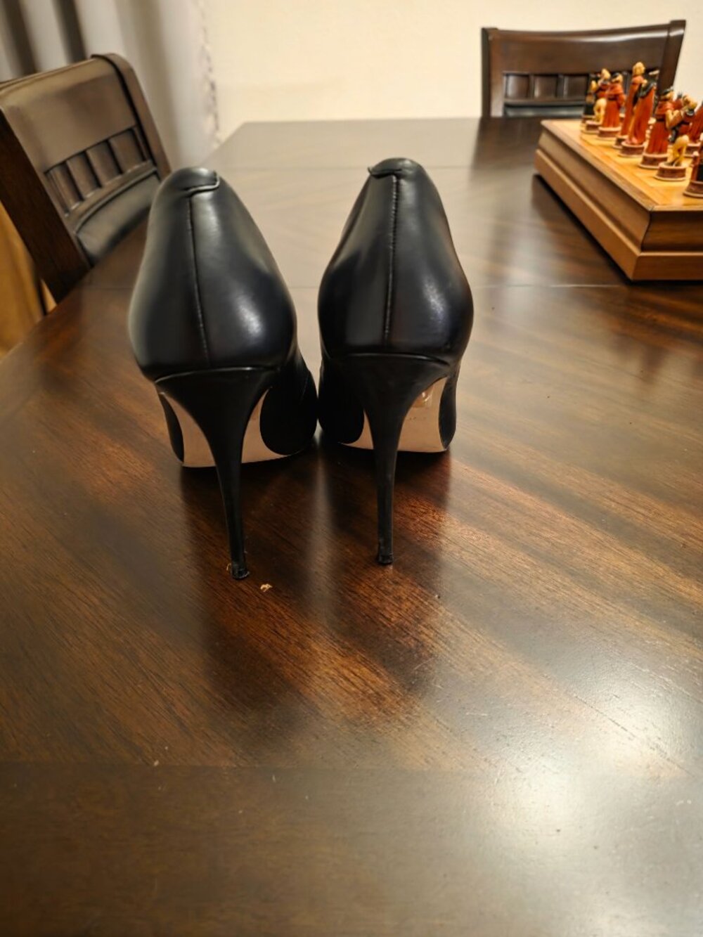 ALDO Black Leather Pointed-Toe Stiletto Pumps - Size 6 - Picture 4 of 5